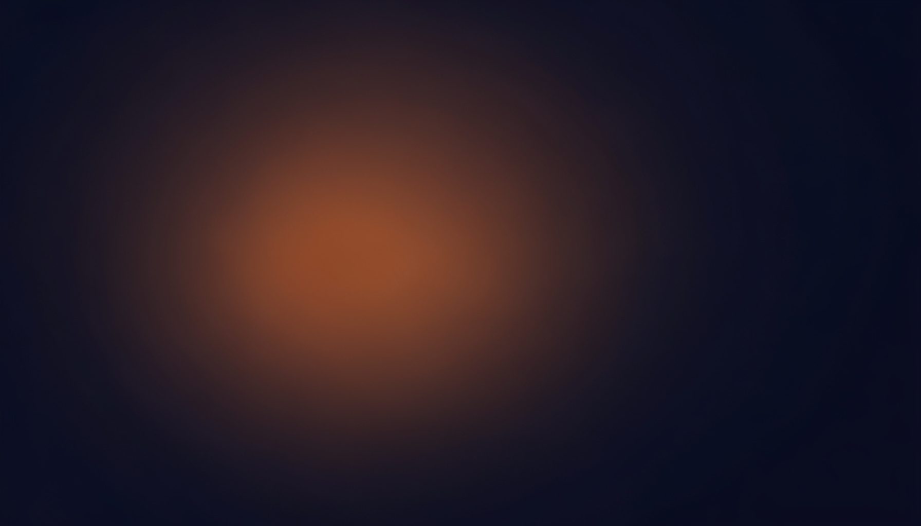 Dark navy background with soft warm orange light gradient, calm and professional atmosphere